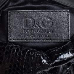 Dolce & Gabbana Black Python Embossed Leather Vlada Chain Crossbody Bag
