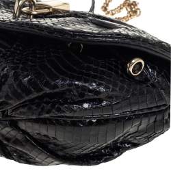 Dolce & Gabbana Black Python Embossed Leather Vlada Chain Crossbody Bag