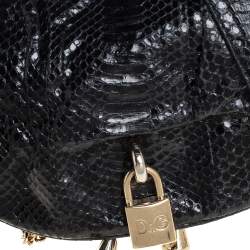Dolce & Gabbana Black Python Embossed Leather Vlada Chain Crossbody Bag