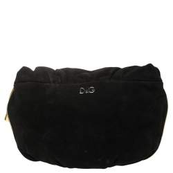 Pre Owned D&G Black Suede and Leather Trim Vlada Shoulder Bag