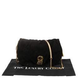 Pre Owned D&G Black Suede and Leather Trim Vlada Shoulder Bag