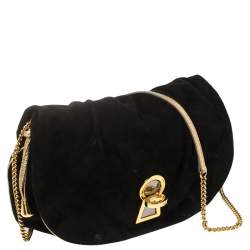 Pre Owned D&G Black Suede and Leather Trim Vlada Shoulder Bag