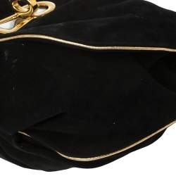 Pre Owned D&G Black Suede and Leather Trim Vlada Shoulder Bag
