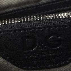 D&G Multicolor Floral Denim Lily Twist Satchel