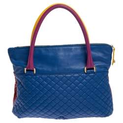 Pre Owned D&G Tricolor Quilted Leather Tote