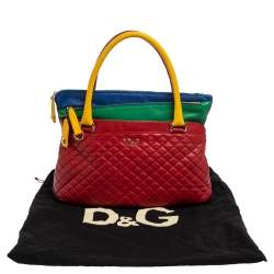 Pre Owned D&G Tricolor Quilted Leather Tote