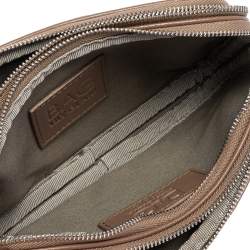 Pre Owned D&G Beige Quilted Leather Triple Zip Pouch