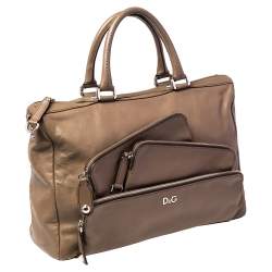 Pre Owned D&G Brown Leather Mindy Boston Bag