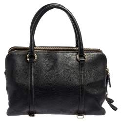 D&G Black Leather Lily Twist Satchel 
