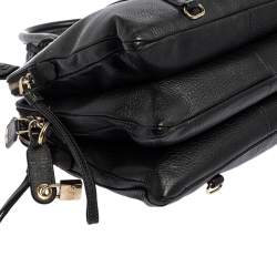 D&G Black Leather Lily Twist Satchel 