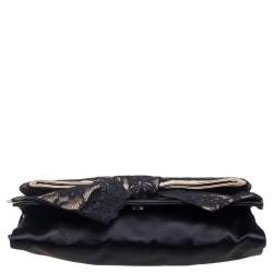Pre Owned D&G Black Satin and Lace Bow Maika Crossbody Bag 