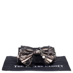 Pre Owned D&G Black Satin and Lace Bow Maika Crossbody Bag 