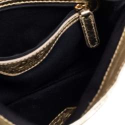 Pre Owned D&G Gold Leather Miss Karen Clutch