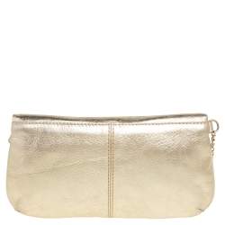 Pre Owned D&G Gold Leather Miss Karen Clutch
