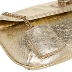 Pre Owned D&G Gold Leather Miss Karen Clutch