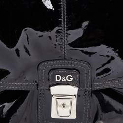 Pre Owned D&G Black Patent Leather Oversized Clutch