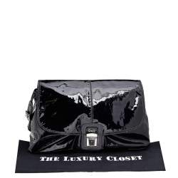 Pre Owned D&G Black Patent Leather Oversized Clutch