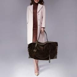 Pre Owned D&G Dark Brown Suede and Leather Janet Satchel