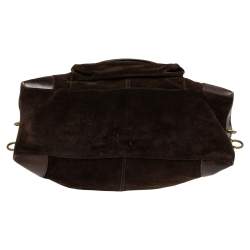 Pre Owned D&G Dark Brown Suede and Leather Janet Satchel