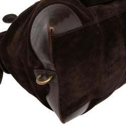 Pre Owned D&G Dark Brown Suede and Leather Janet Satchel
