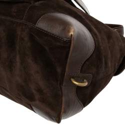 Pre Owned D&G Dark Brown Suede and Leather Janet Satchel
