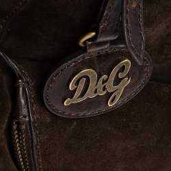 Pre Owned D&G Dark Brown Suede and Leather Janet Satchel