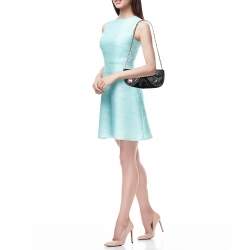 Pre Owned D&G Black Calf Hair And Leather Bubbles Chain Clutch