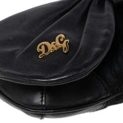 Pre Owned D&G Black Calf Hair And Leather Bubbles Chain Clutch