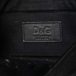 Pre Owned D&G Black Calf Hair And Leather Bubbles Chain Clutch