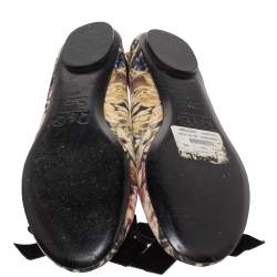D&G Multicolor Velvet Crystal Bow Embellished Ballet Flats Size 40