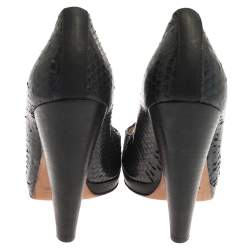 Dolce And Gabbana Blue/Black Python Leather Pumps Size 40 