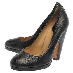 Dolce And Gabbana Blue/Black Python Leather Pumps Size 40 