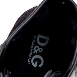 D&G Black Lace And Patent Leather High Top Sneakers Size 38