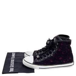 D&G Black Lace And Patent Leather High Top Sneakers Size 38