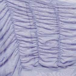 Danielle Guizio Purple Mesh Ruched Mini Dress L