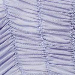 Danielle Guizio Purple Mesh Ruched Mini Dress L