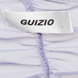 Danielle Guizio Purple Mesh Ruched Mini Dress L