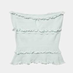 مملوكة مسبقًا Danielle Guizio Blue Knit Tube Top M