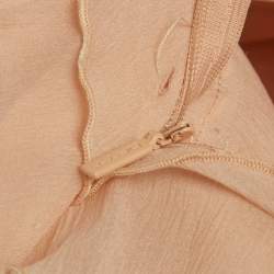 Pre Owned DATT Coral Chiffon Ruffle Detail Rosanne Mini Dress M 