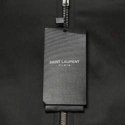 Saint Laurent Black Cotton Blend Rainbow Stripe Bomber Jacket M