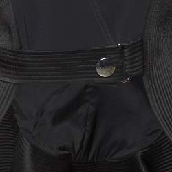 David Koma Black Cady Flounce Detail Jacket L