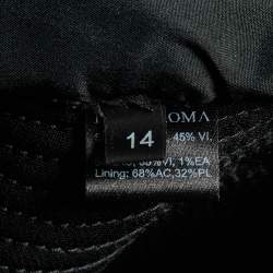 David Koma Black Cady Flounce Detail Jacket L