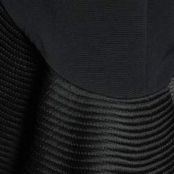 David Koma Black Cady Flounce Detail Jacket L