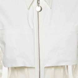 David Koma White Cotton Tulle Paneled Skater Dress M