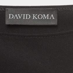 Pre Owned David Koma Black Cotton Jersey Sleeveless Bodysuit M