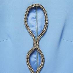 David Koma Blue Embellished Crepe Skirt & Top Set S