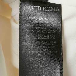David Koma Cream Embellished Crepe Mini Dress S