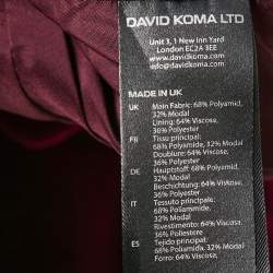 David Koma Red Velvet Off-Shoulder Mini Dress S