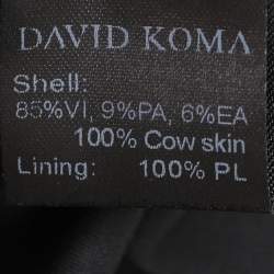 David Koma Black/Beige Stretch Satin Asymmetric Dress L
