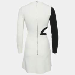 David Koma White Crepe Cut-Out Long Sleeve Mini Dress S